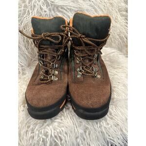 Womens 8.5 Timberland Brown Lace Up Suede Hiking Trail Ankle Boots